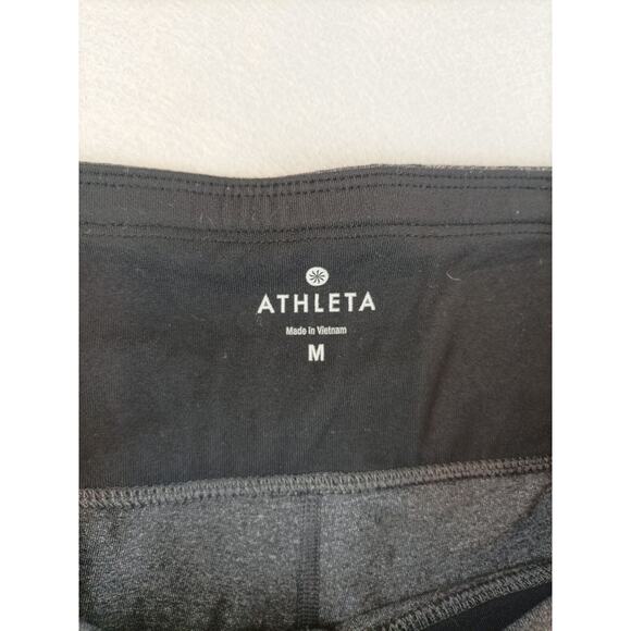 Athleta Womens Realy Capri Leggings Size M Gray Black Reflective - Picture 4 of 11